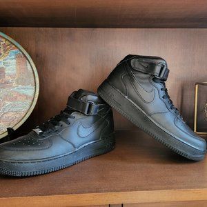 Women's Size 8/6.5Y Black Nike Air Force 1 Mid 314195-004